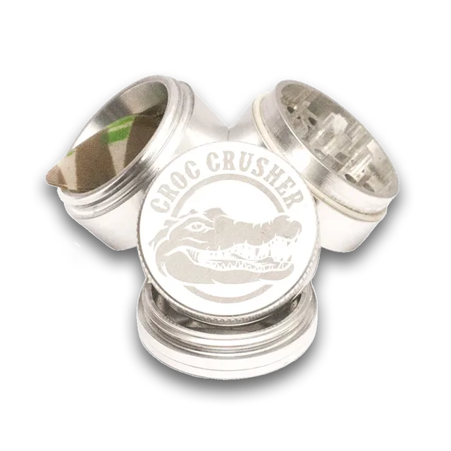 croc-crusher-2-inch-grinder-herbe-argent-4-parties-alu image 1