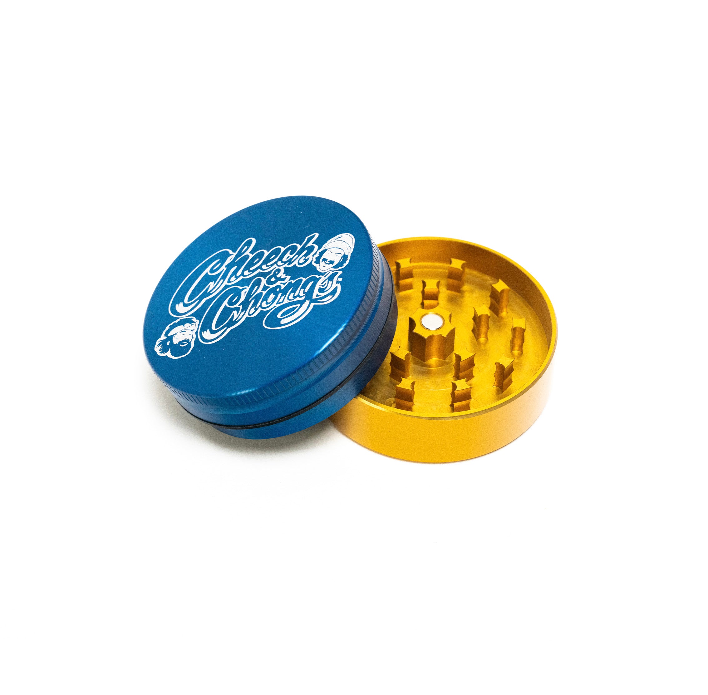 santa-cruz-shredder-cheech-chong-grinder-alu-2-parties-bleu-gold image 2