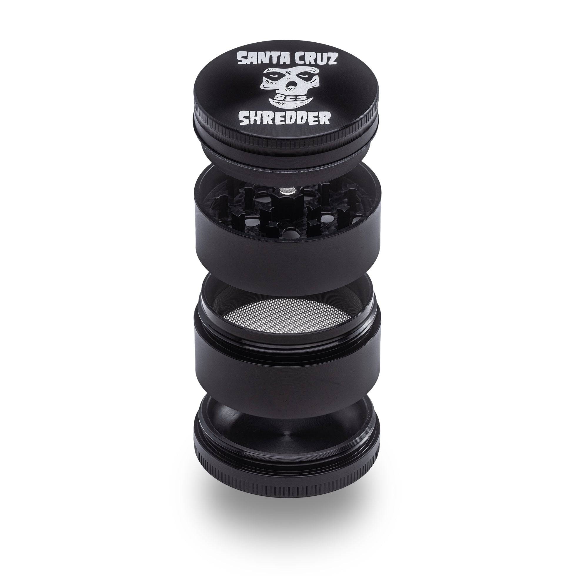 santa-cruz-shredder-aluminum-skull-moulin-herbes-4-parties-noir image 1
