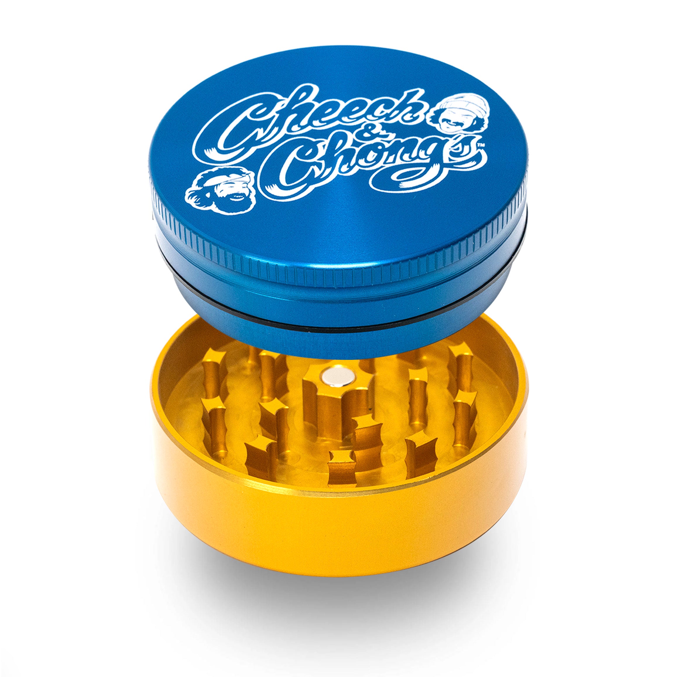 santa-cruz-shredder-cheech-chong-grinder-alu-2-parties-bleu-gold image 1