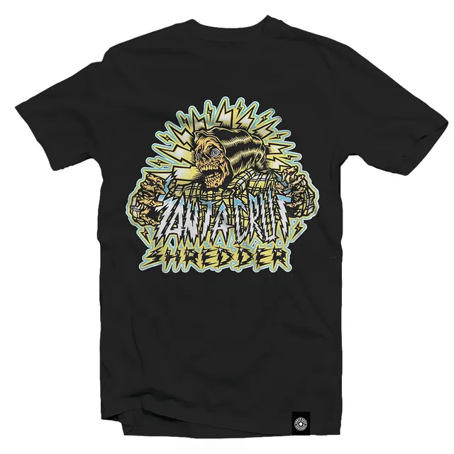 santa-cruz-shredder-shocker-skull-t-shirt-coton-noir-m image 1