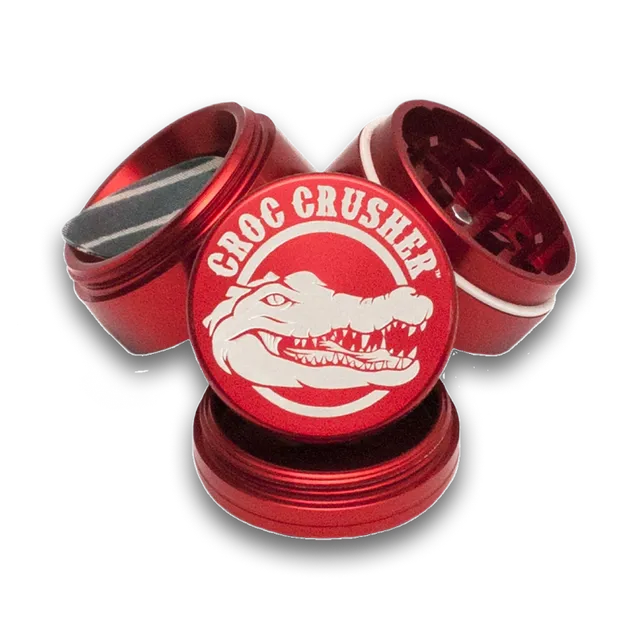 croc-crusher-2-5-inch-broyeur-herbes-rouge-4-parties-alu image 1