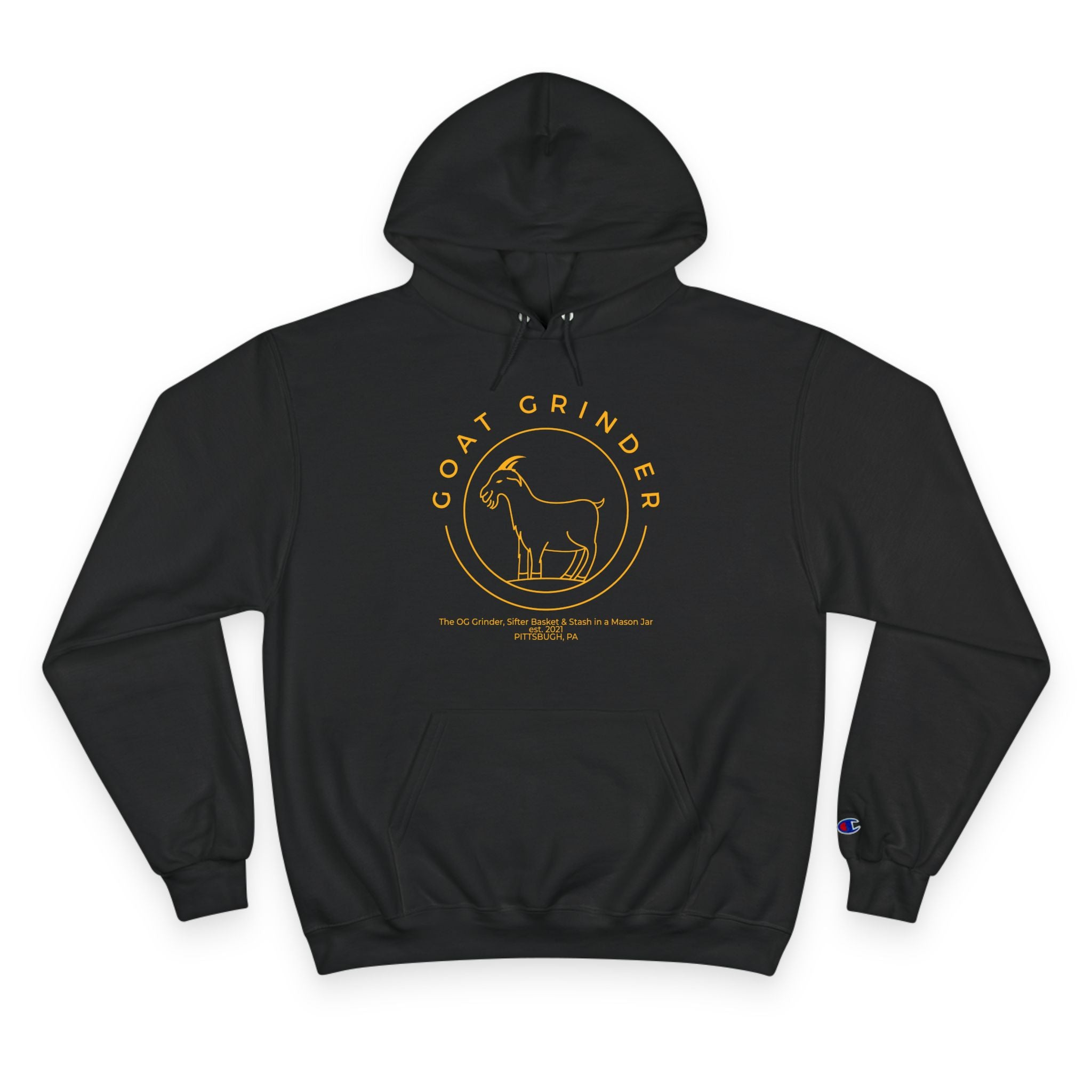 goat-grinder-og-logo-champion-sweat-capuche-noir-coton image 1