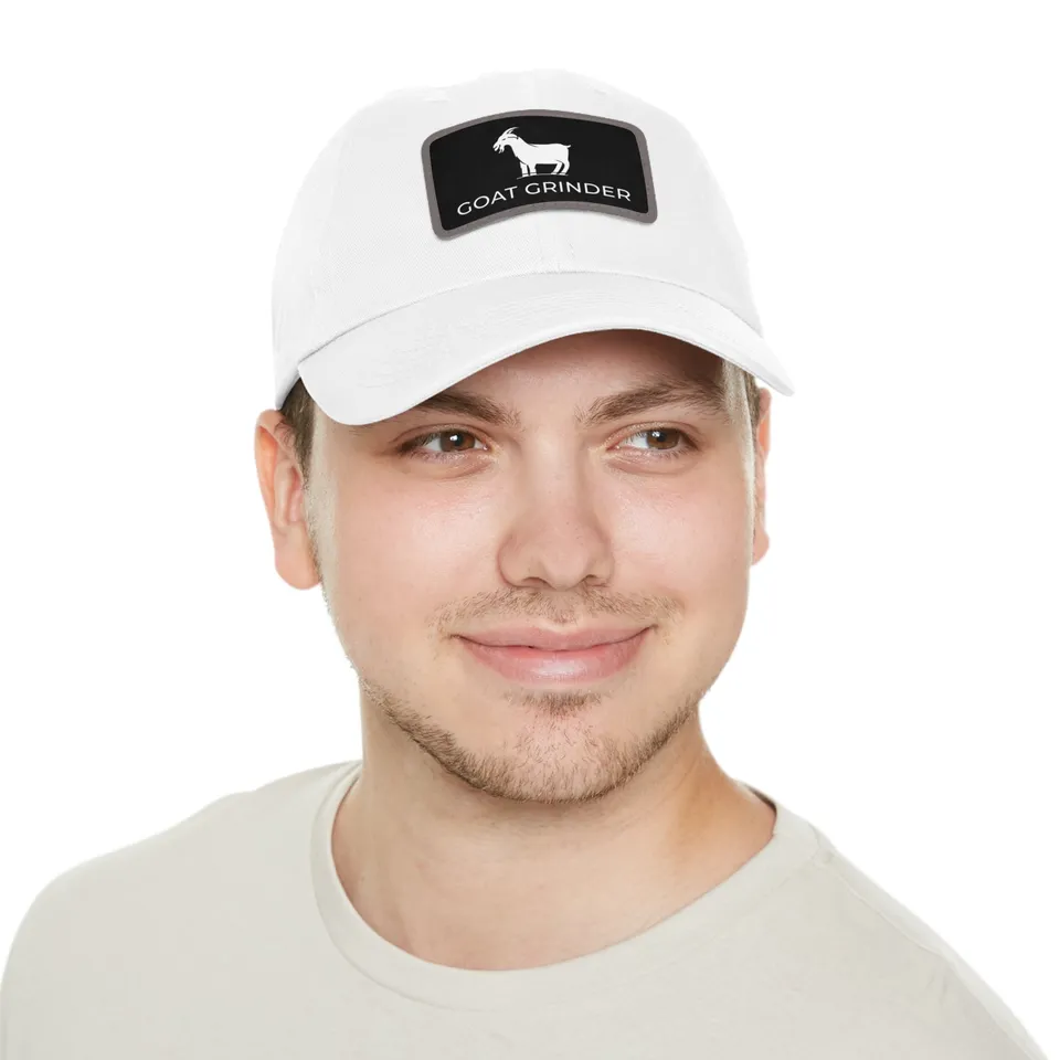 goat-grinder-dad-hat-casquette-patch-cuir-blanc-taille-unique image 1