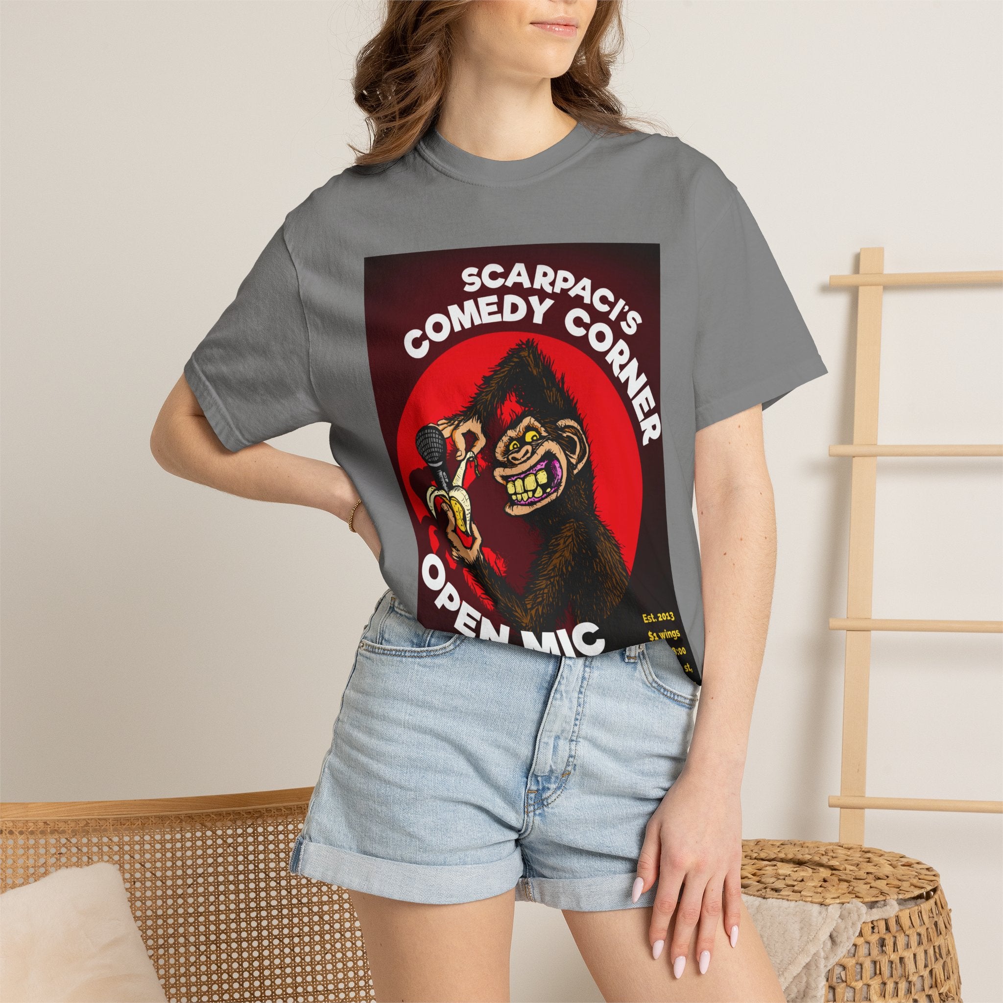 goat-grinder-scarpaci-s-comedy-corner-t-shirt-gorille-noir-l image 6